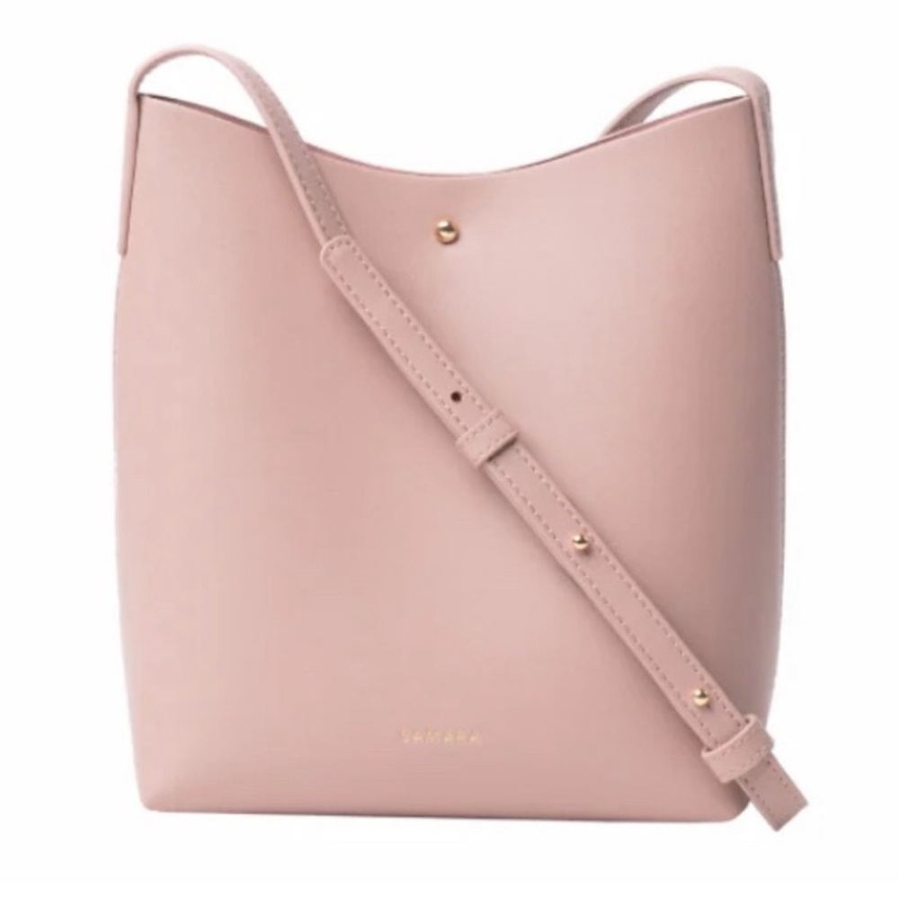 Anthropology Samara Vegan Leather Medium Shoulder Bag Crossbody Peony Pink